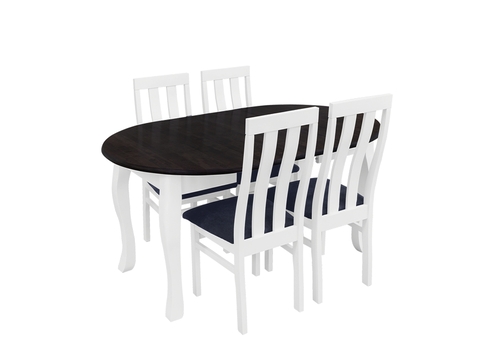 Krzesła tapicerowane sosnowe z owalnym stołem