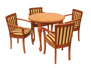 stol i krzesla stylowe z oparciem w stylu Ludwik, wykonane z drewna bukowego
