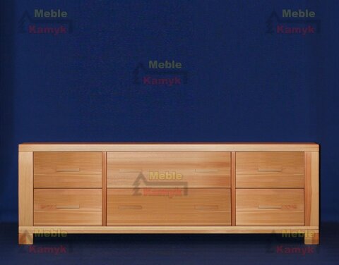 Komoda sosnowa w nowoczesnej linii wzorniczej z pogrubionym blatami i bokami