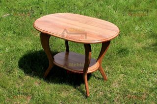 stolik sosnowy kawowy z owalnym blatem i półka nr 4/3