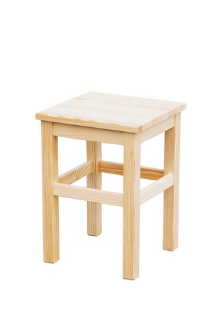 Duży stołek z sosny który występuje w 16 kolorach wybarwienia oraz wersji tapicerowanej