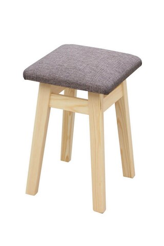 Taboret tapicerowany z drewna sosnowego w klasycznej linii wzorniczej