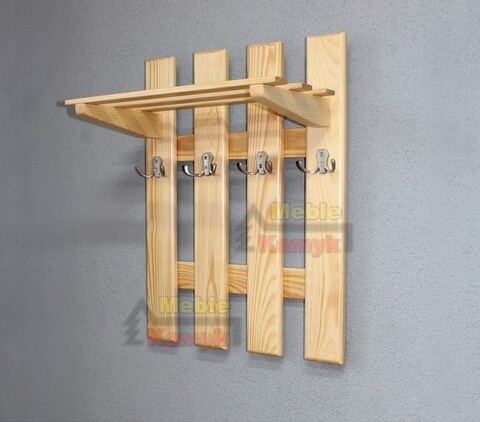 Wieszak z drewna sosnowego wytwarzany jest w trzech szerokościach 73, 60, 47cm
